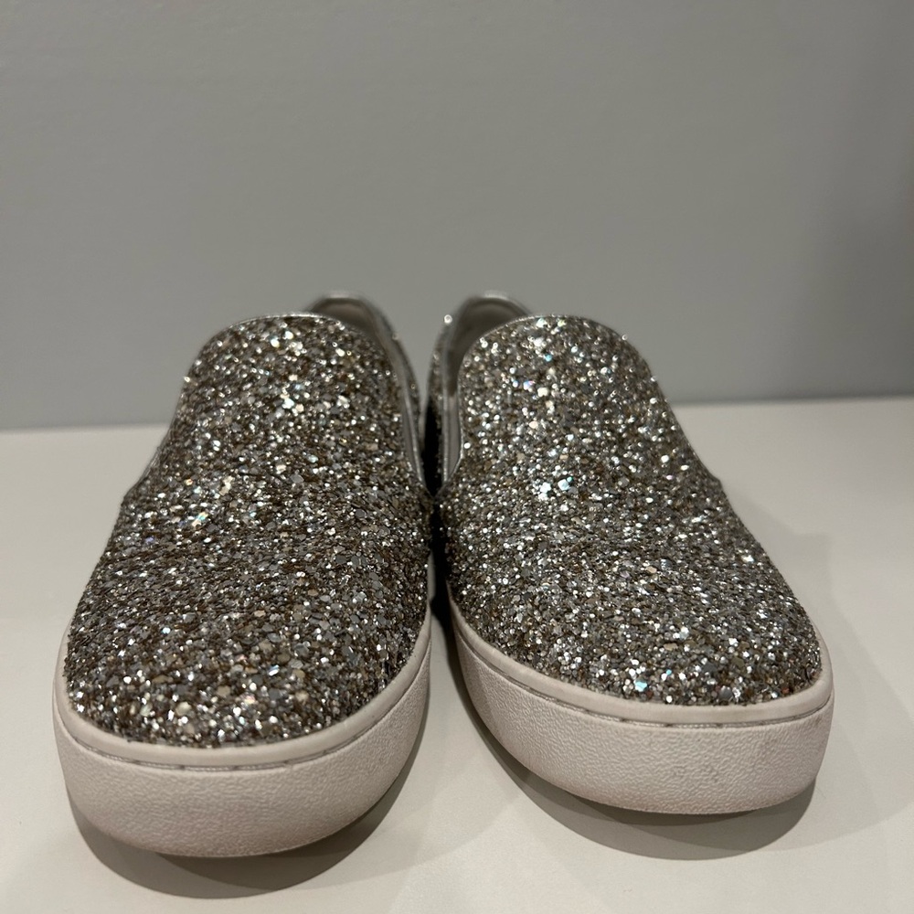 Michael Kors Silver Glitter Slip-On Sneakers - Picture 3 of 8